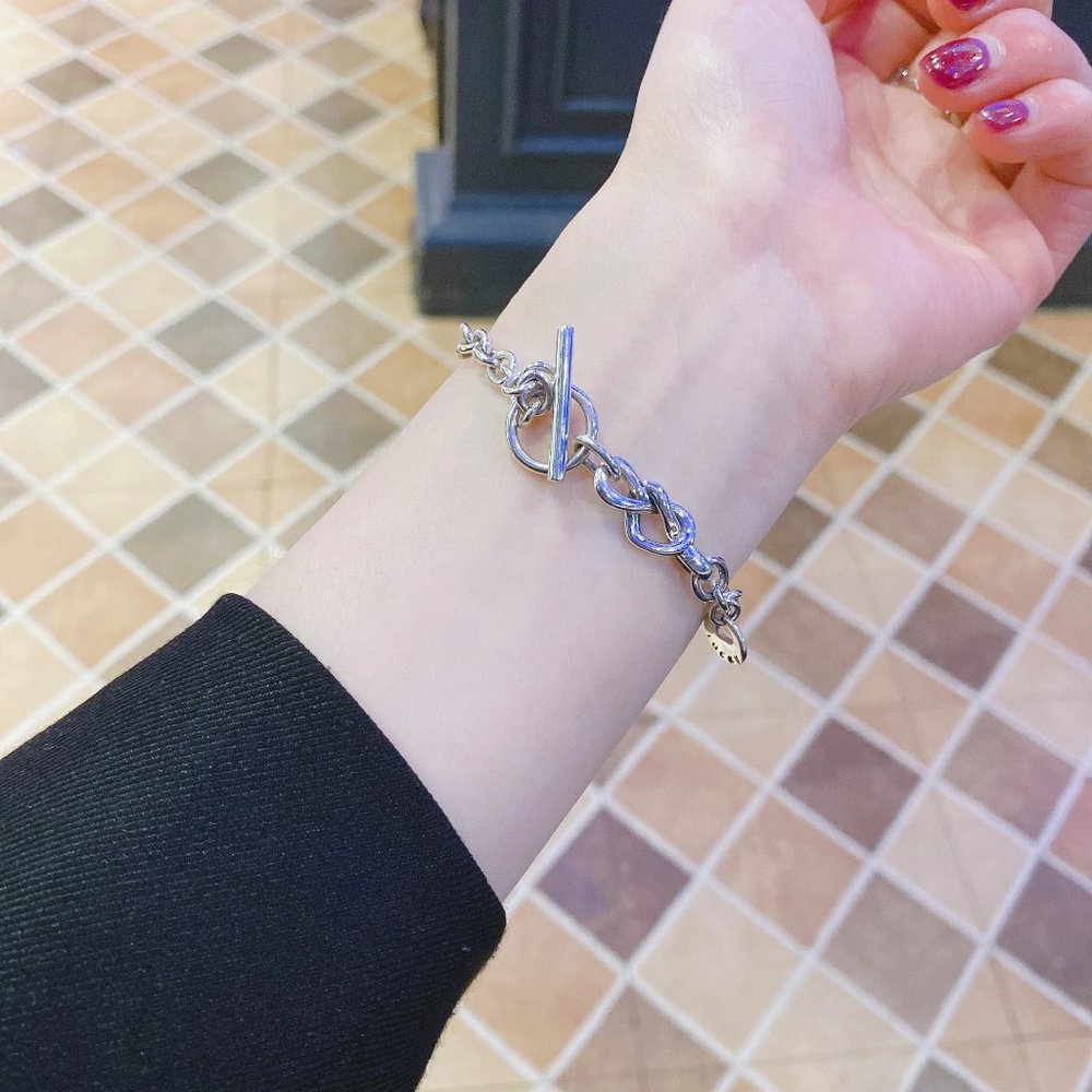 *NEW 925 Sterling Silver Link Toggle Bar Bracelet - Picture 4 of 9